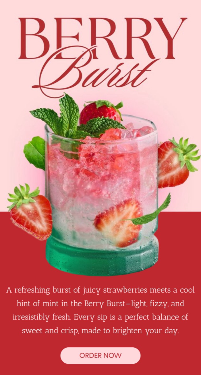 Seasonal drink launch email